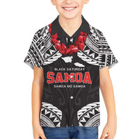 Samoa Black Saturday Kid Hawaiian Shirt Samoa mo Samoa with Black Ula Fala LT9 Kid Black - Polynesian Pride
