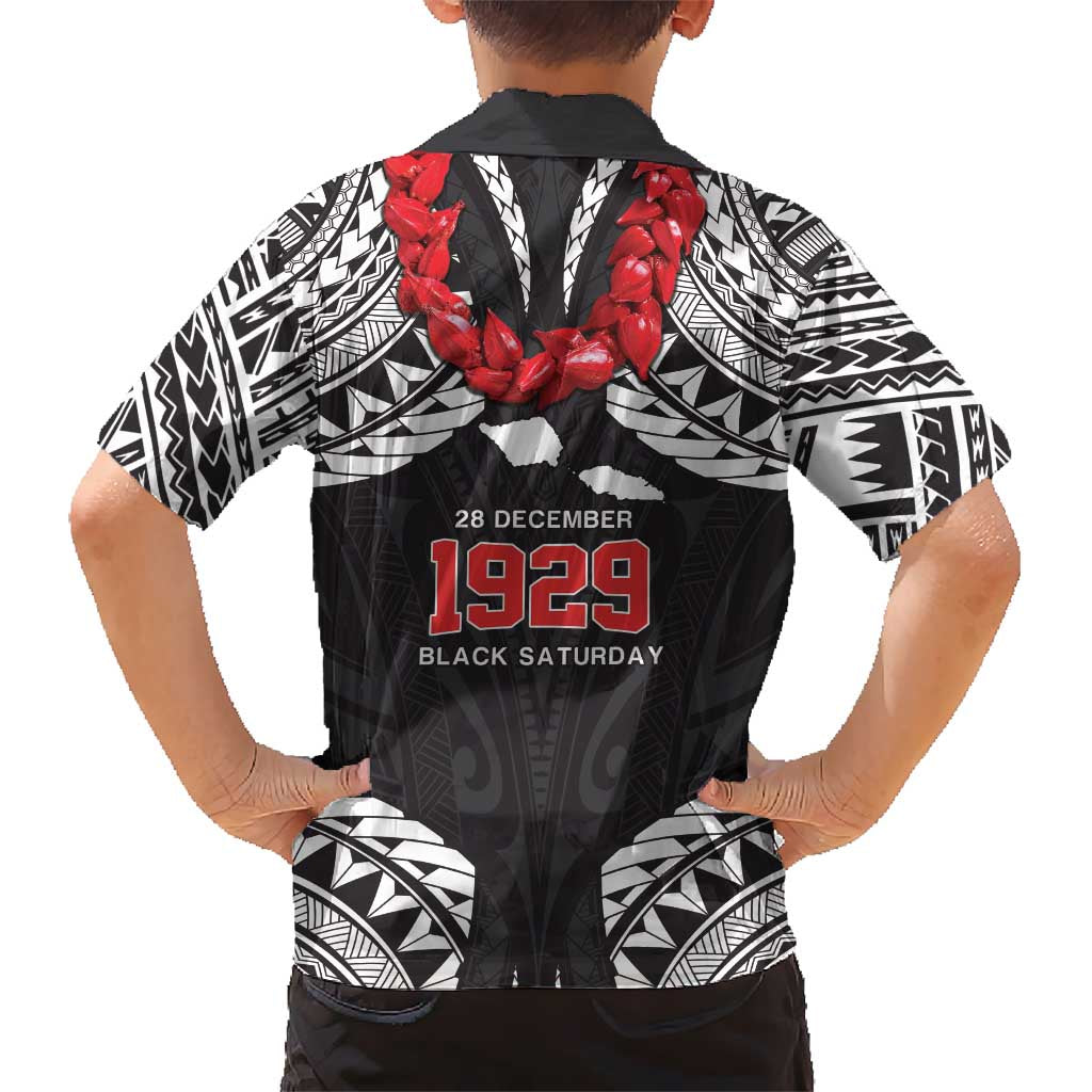 Samoa Black Saturday Kid Hawaiian Shirt Samoa mo Samoa with Black Ula Fala LT9 - Polynesian Pride