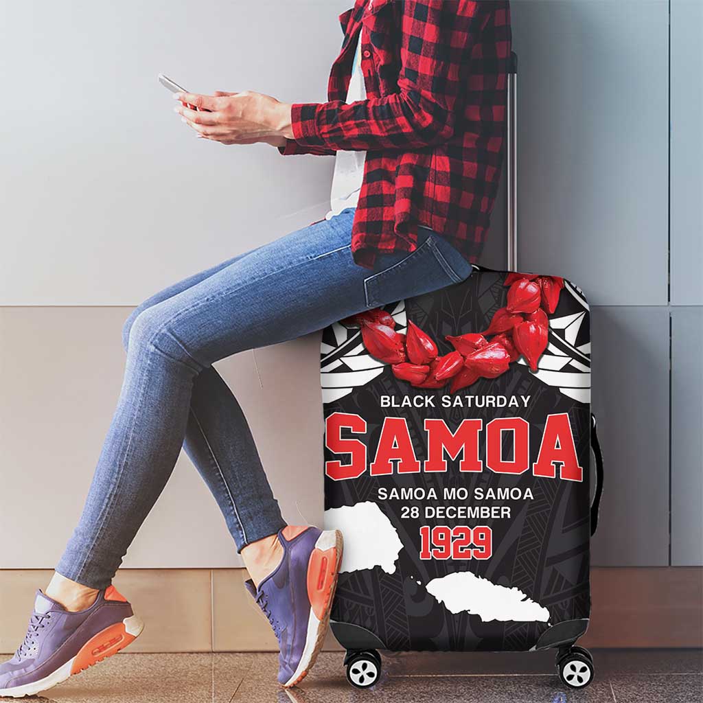 Samoa Black Saturday Luggage Cover Samoa mo Samoa with Black Ula Fala