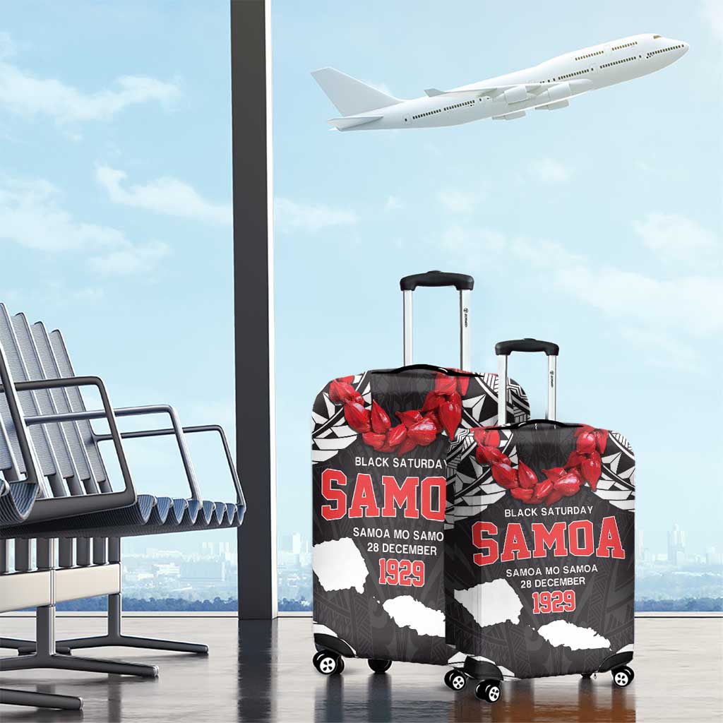 Samoa Black Saturday Luggage Cover Samoa mo Samoa with Black Ula Fala