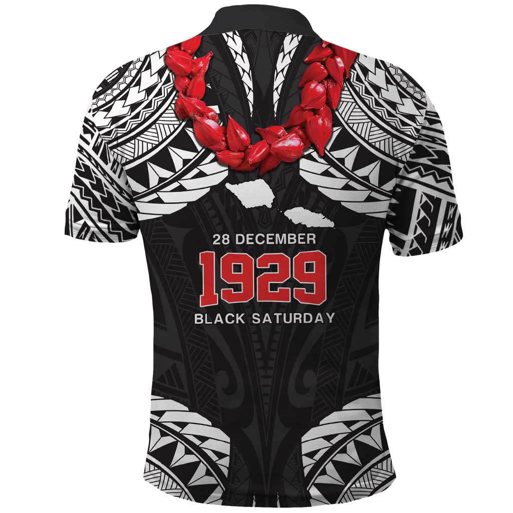 Samoa Black Saturday Polo Shirt Samoa mo Samoa with Black Ula Fala