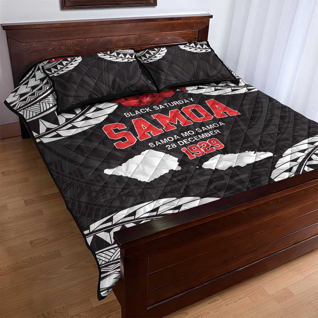 Samoa Black Saturday Quilt Bed Set Samoa mo Samoa with Black Ula Fala