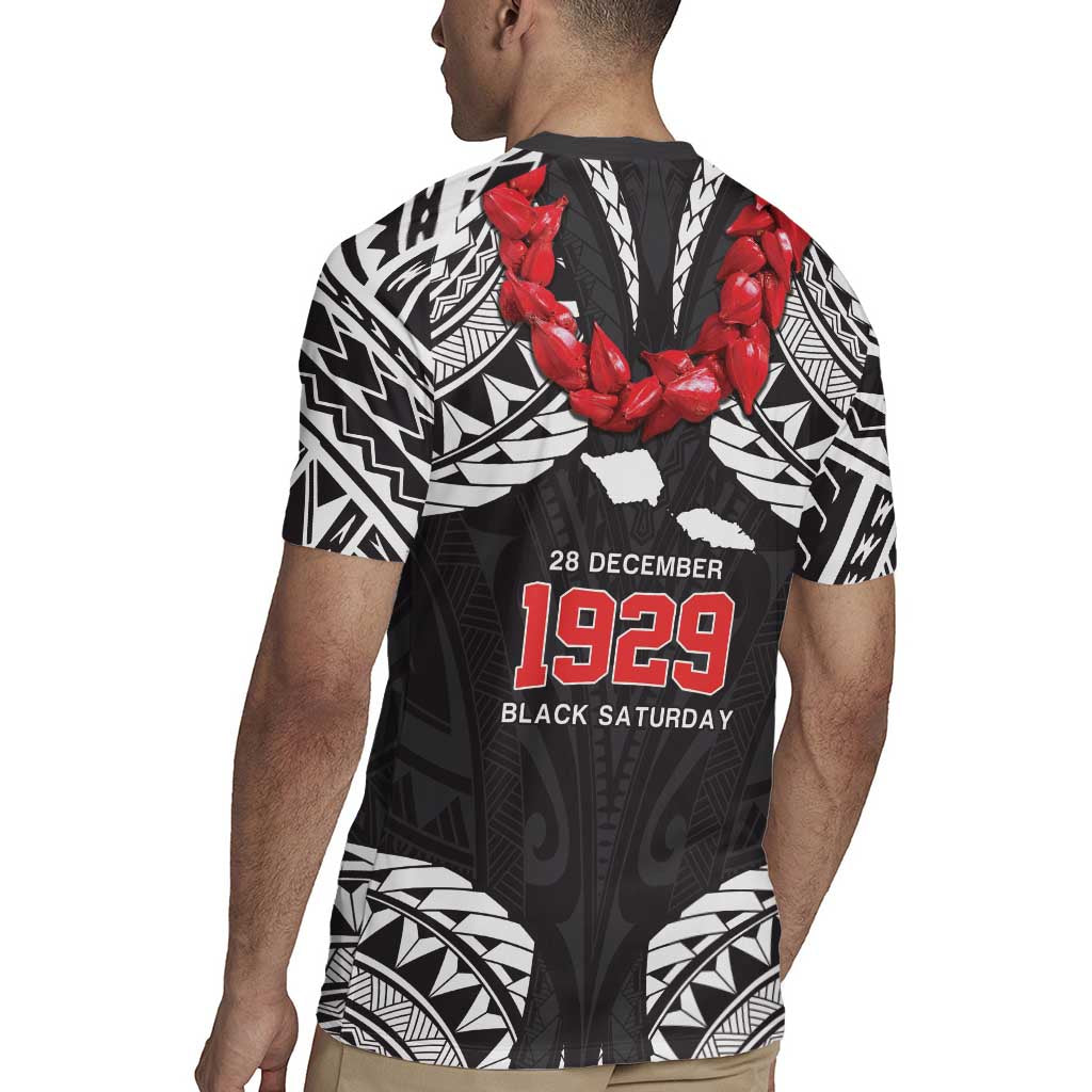Samoa Black Saturday Rugby Jersey Samoa mo Samoa with Black Ula Fala
