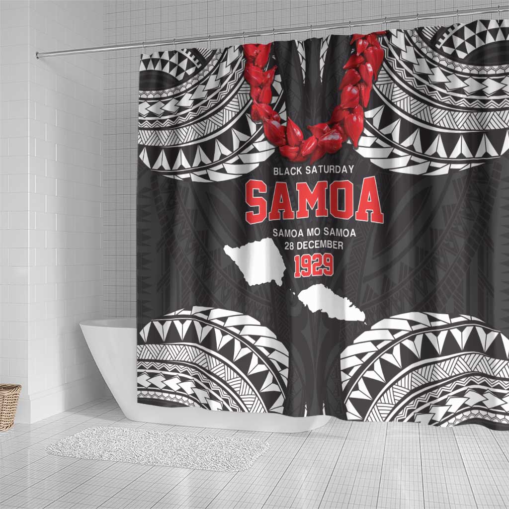Samoa Black Saturday Shower Curtain Samoa mo Samoa with Black Ula Fala