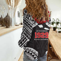 Samoa Black Saturday Women Casual Shirt Samoa mo Samoa with Black Ula Fala LT9 - Polynesian Pride