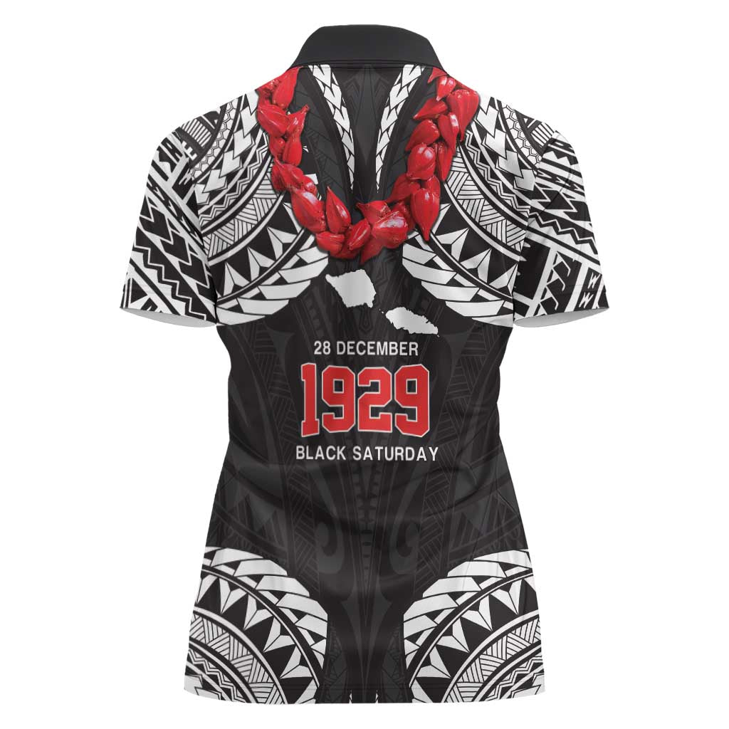 Samoa Black Saturday Women Polo Shirt Samoa mo Samoa with Black Ula Fala