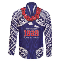 Samoa Black Saturday Family Matching Long Sleeve Bodycon Dress and Hawaiian Shirt Samoa mo Samoa with Blue Ula Fala