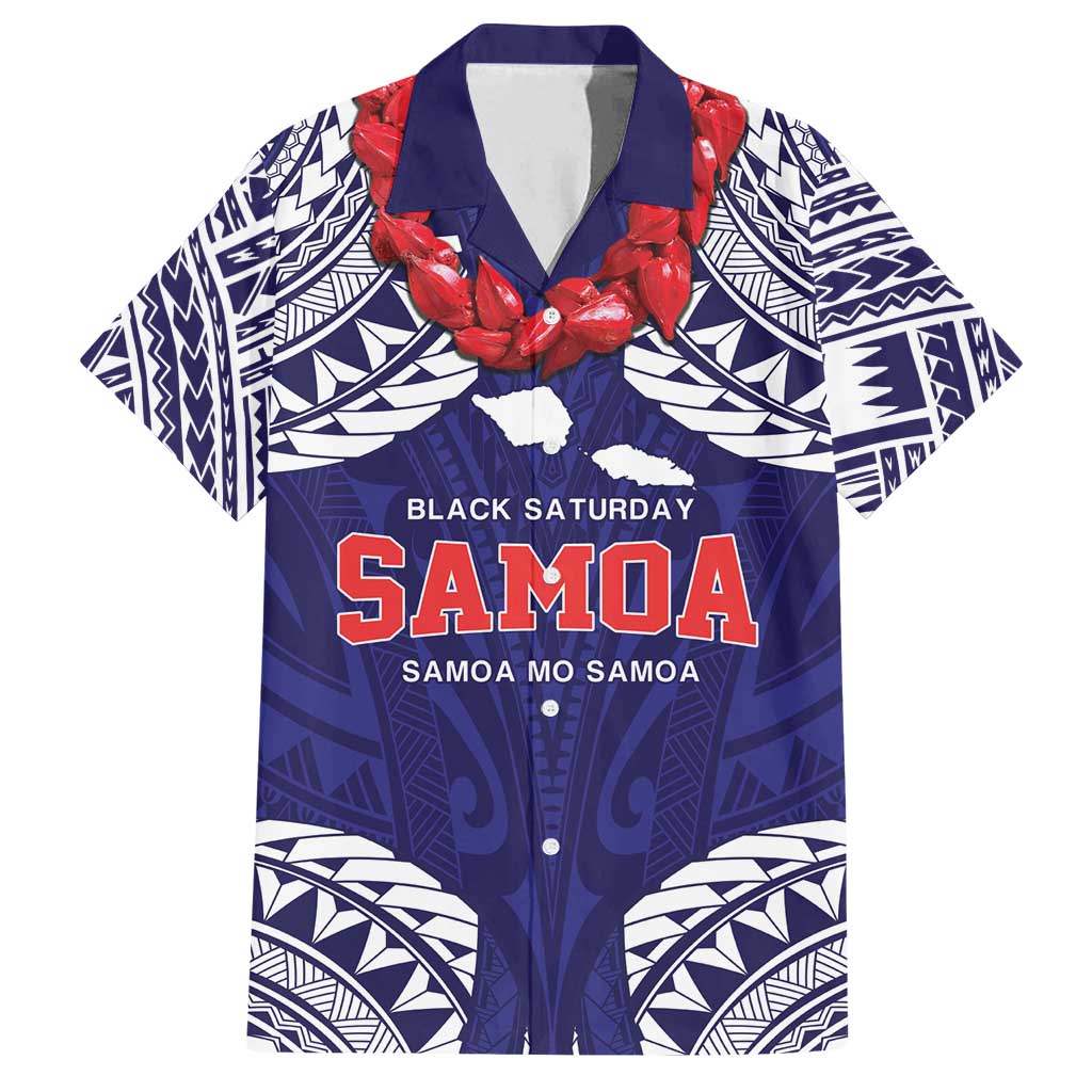 Samoa Black Saturday Family Matching Tank Maxi Dress and Hawaiian Shirt Samoa mo Samoa with Blue Ula Fala