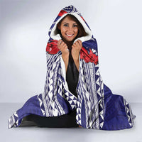 Samoa Black Saturday Hooded Blanket Samoa mo Samoa with Blue Ula Fala LT9 - Polynesian Pride
