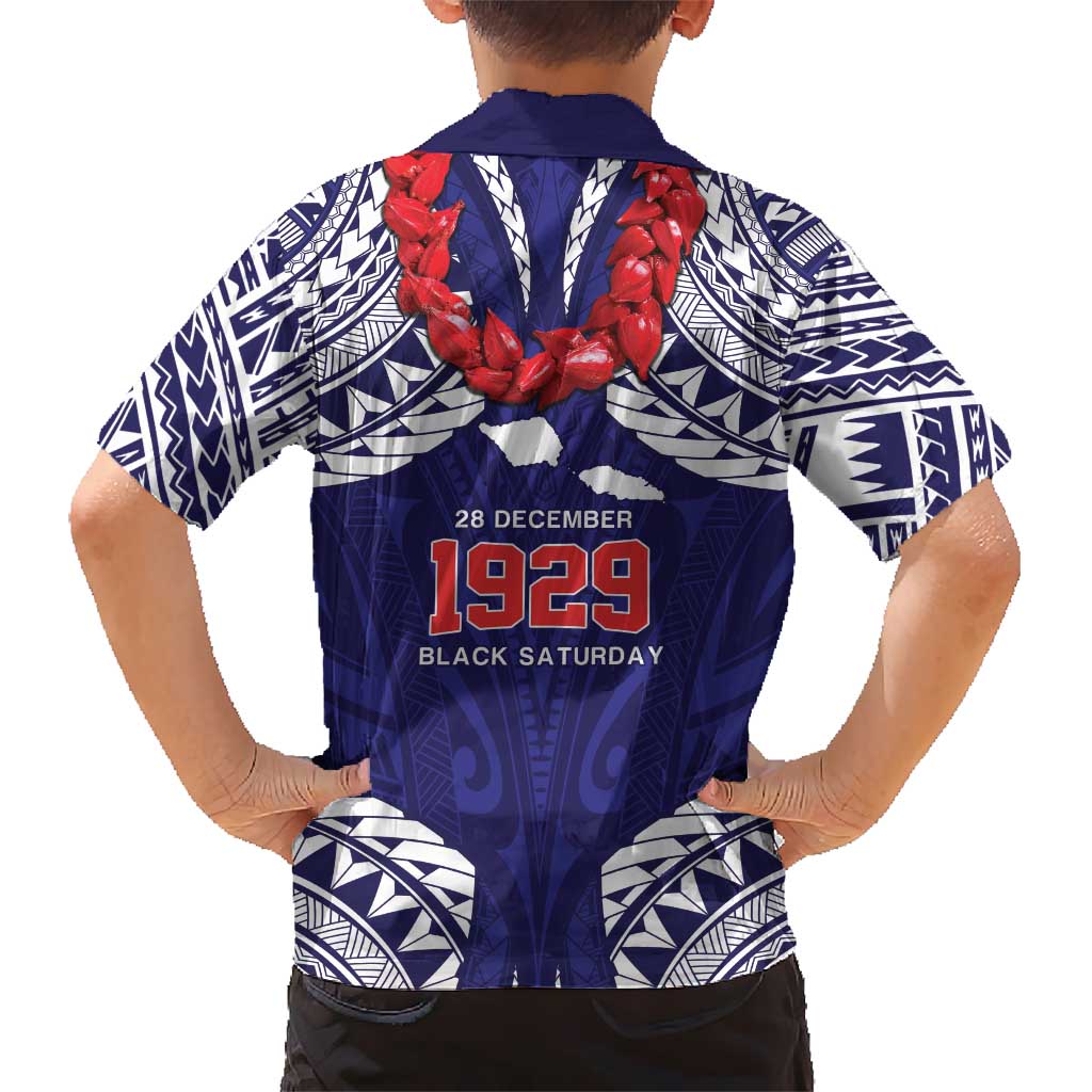 Samoa Black Saturday Kid Hawaiian Shirt Samoa mo Samoa with Blue Ula Fala LT9 - Polynesian Pride