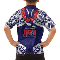 Samoa Black Saturday Kid Hawaiian Shirt Samoa mo Samoa with Blue Ula Fala LT9 - Polynesian Pride