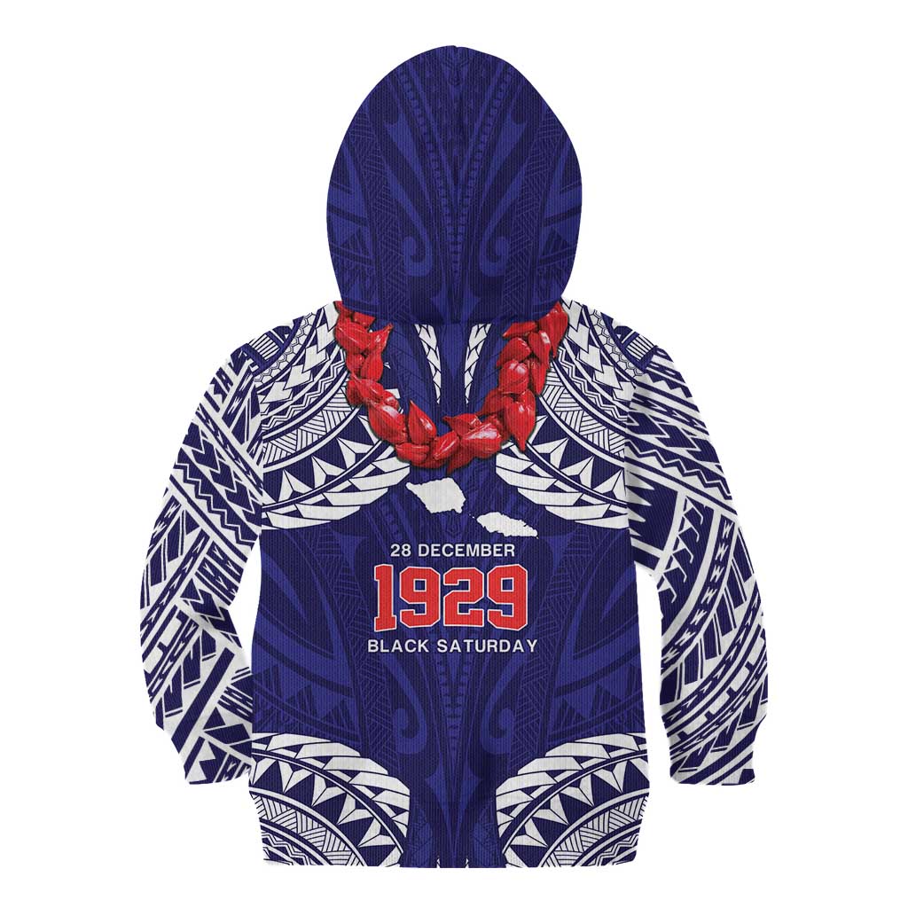 Samoa Black Saturday Kid Hoodie Samoa mo Samoa with Blue Ula Fala LT9 - Polynesian Pride