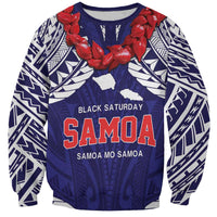 Samoa Black Saturday Sweatshirt Samoa mo Samoa with Blue Ula Fala