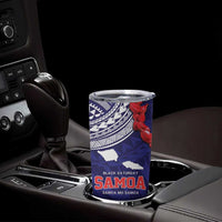 Samoa Black Saturday Tumbler Cup Samoa mo Samoa with Blue Ula Fala