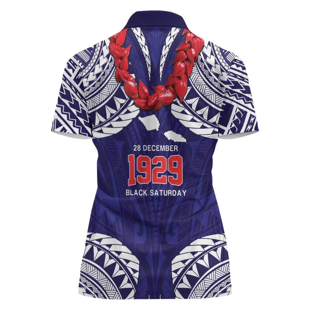 Samoa Black Saturday Women Polo Shirt Samoa mo Samoa with Blue Ula Fala
