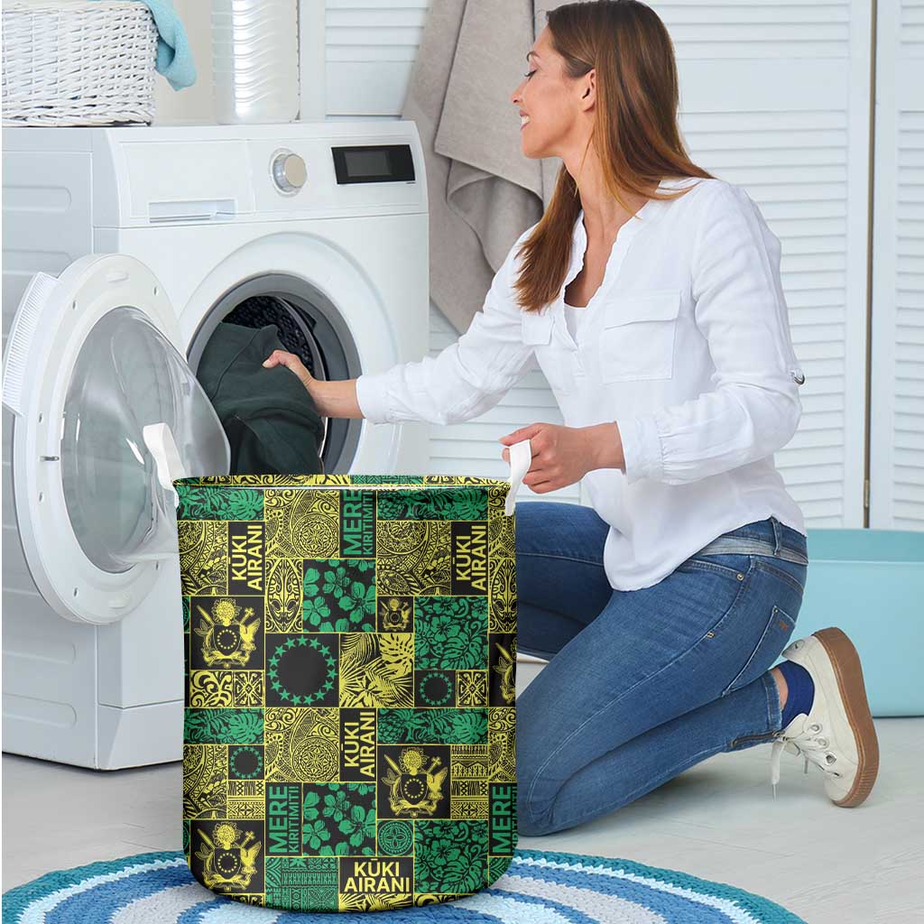 Cook Islands Mere Kiritimiti Laundry Basket Pacific Patchwork Xmas Vibes - Polynesian Pride
