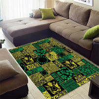 Cook Islands Mere Kiritimiti Area Rug Pacific Patchwork Xmas Vibes - Polynesian Pride