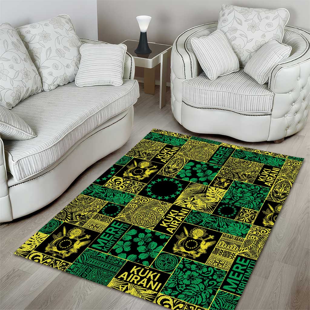 Cook Islands Mere Kiritimiti Area Rug Pacific Patchwork Xmas Vibes - Polynesian Pride