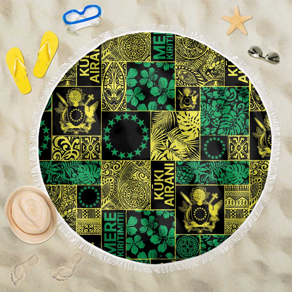 Cook Islands Mere Kiritimiti Beach Blanket Pacific Patchwork Xmas Vibes - Polynesian Pride