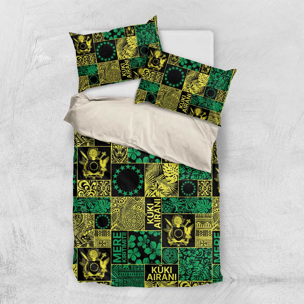 Cook Islands Mere Kiritimiti Bedding Set Pacific Patchwork Xmas Vibes - Polynesian Pride