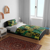 Cook Islands Mere Kiritimiti Bedding Set Pacific Patchwork Xmas Vibes - Polynesian Pride