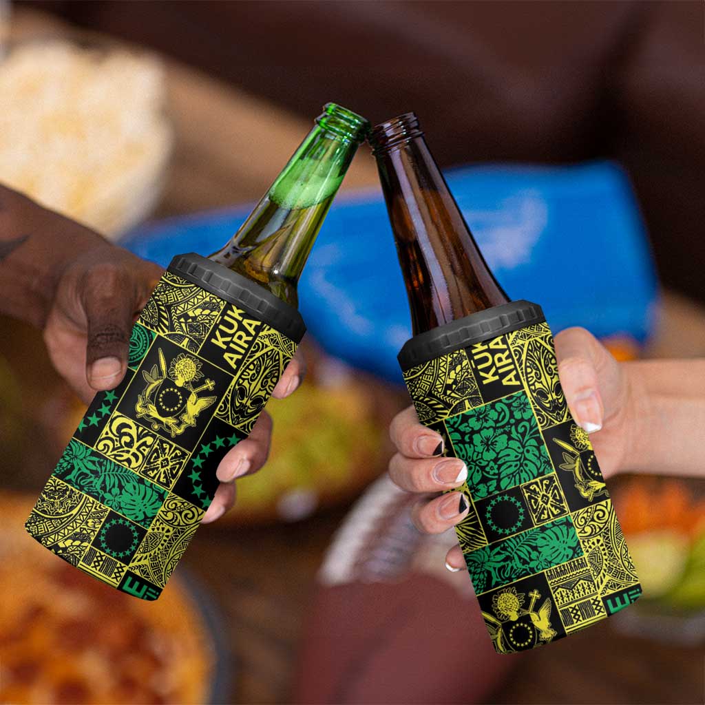 Cook Islands Mere Kiritimiti 4 in 1 Can Cooler Tumbler Pacific Patchwork Xmas Vibes - Polynesian Pride