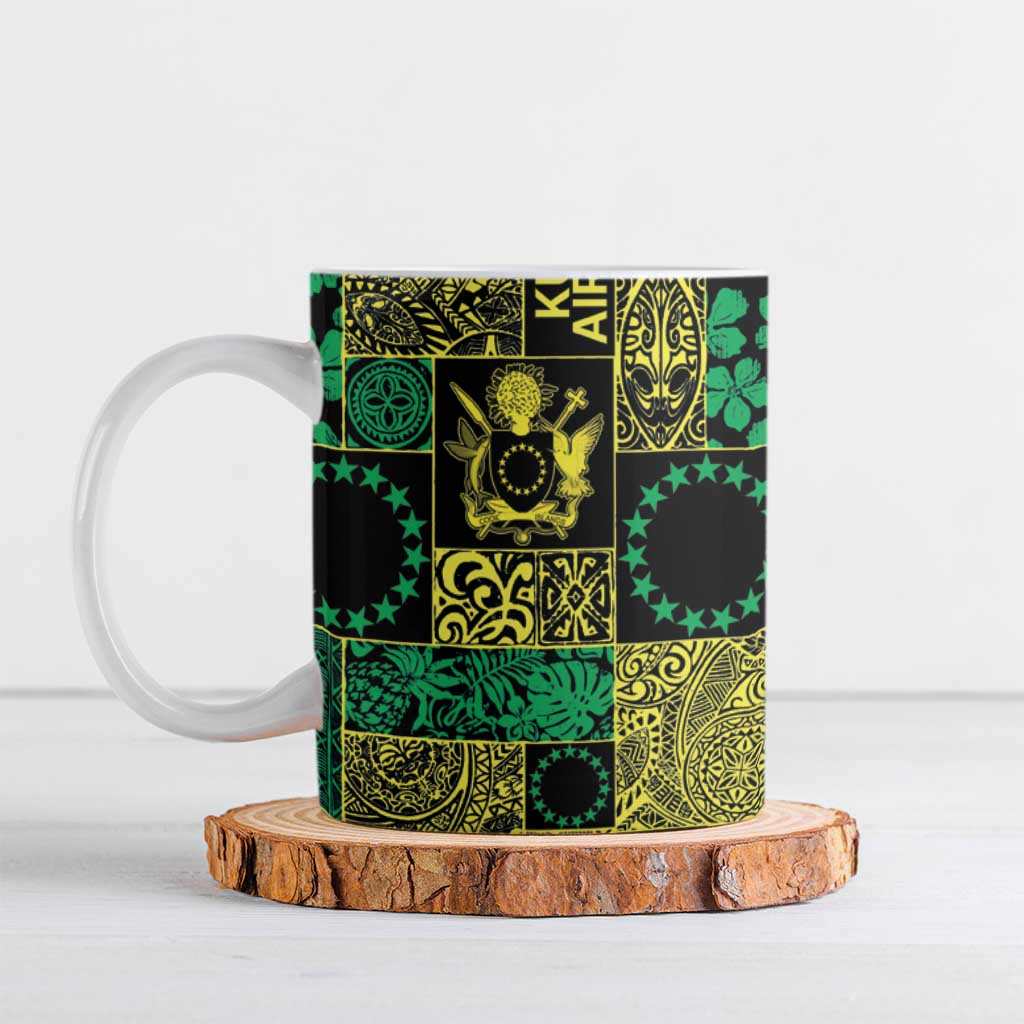 Cook Islands Mere Kiritimiti Ceramic Mug Pacific Patchwork Xmas Vibes - Polynesian Pride