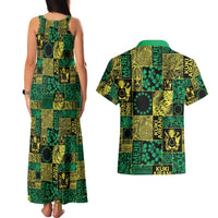 Cook Islands Mere Kiritimiti Couples Matching Tank Maxi Dress and Hawaiian Shirt Pacific Patchwork Xmas Vibes - Polynesian Pride