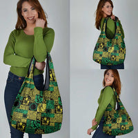 Cook Islands Mere Kiritimiti Grocery Bag Pacific Patchwork Xmas Vibes - Polynesian Pride