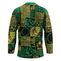 Cook Islands Mere Kiritimiti Hockey Jersey Pacific Patchwork Xmas Vibes - Polynesian Pride