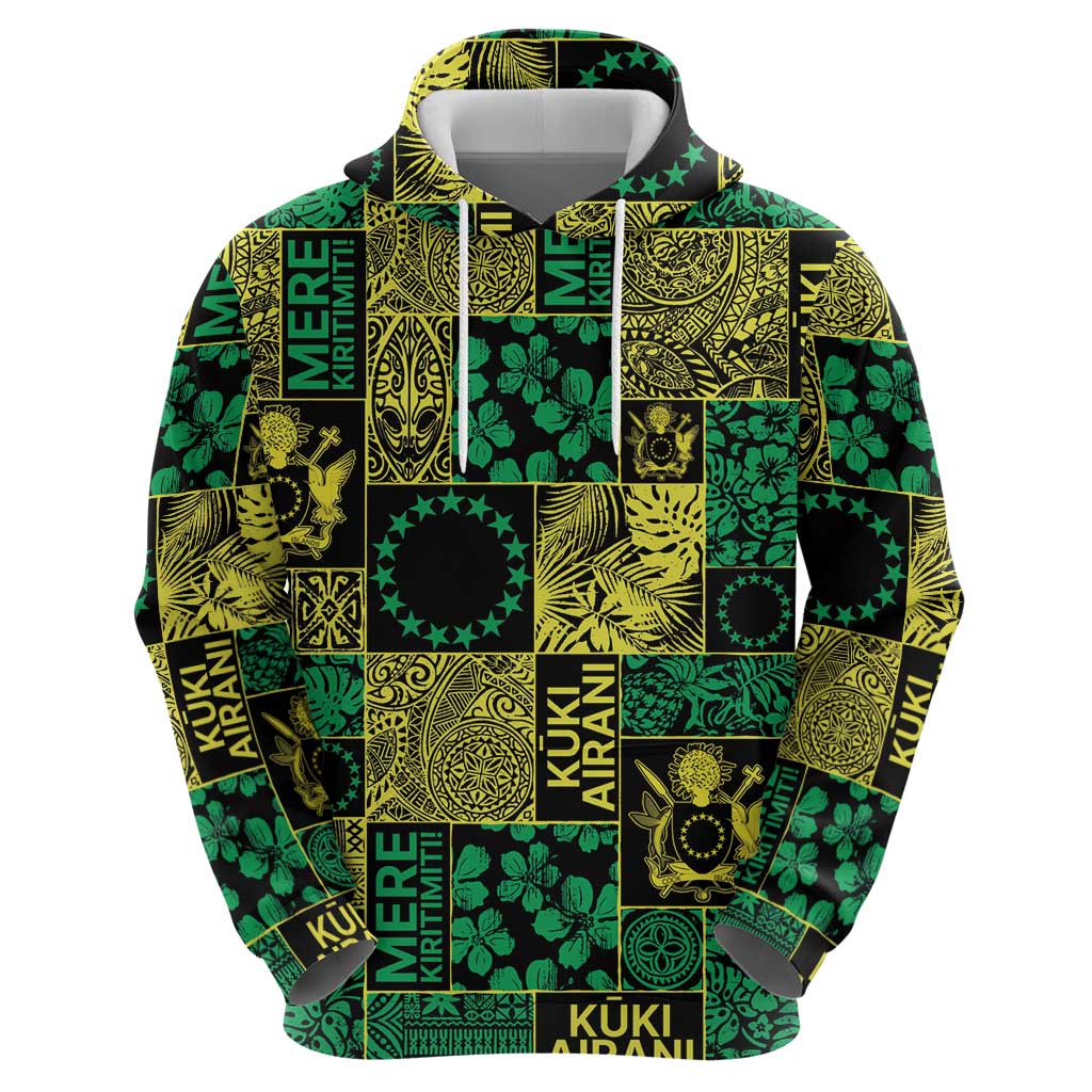 Cook Islands Mere Kiritimiti Hoodie Pacific Patchwork Xmas Vibes - Polynesian Pride