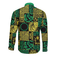 Cook Islands Mere Kiritimiti Long Sleeve Button Shirt Pacific Patchwork Xmas Vibes - Polynesian Pride