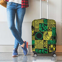 Cook Islands Mere Kiritimiti Luggage Cover Pacific Patchwork Xmas Vibes - Polynesian Pride