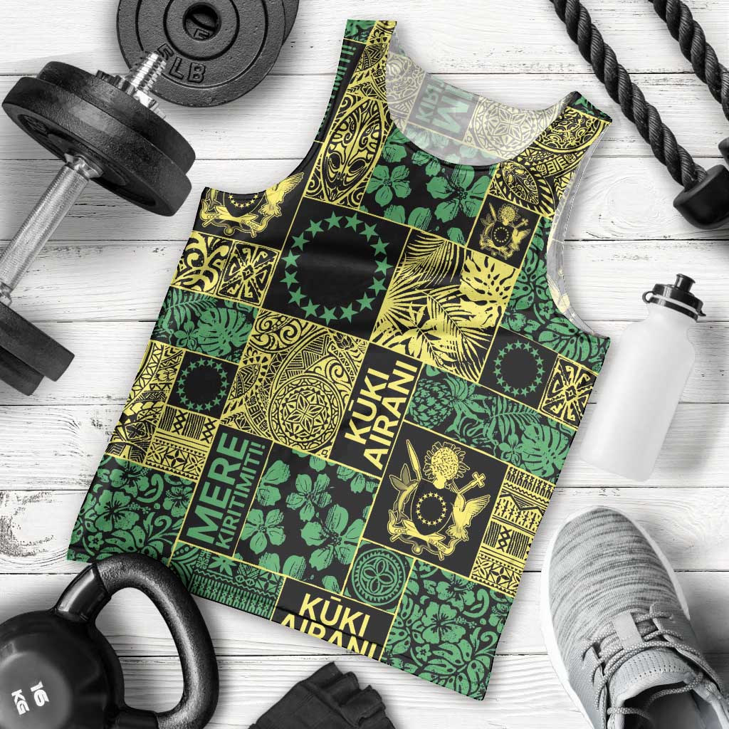 Cook Islands Mere Kiritimiti Men Tank Top Pacific Patchwork Xmas Vibes - Polynesian Pride