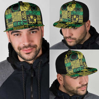 Cook Islands Mere Kiritimiti Mesh Trucker Cap Pacific Patchwork Xmas Vibes - Polynesian Pride