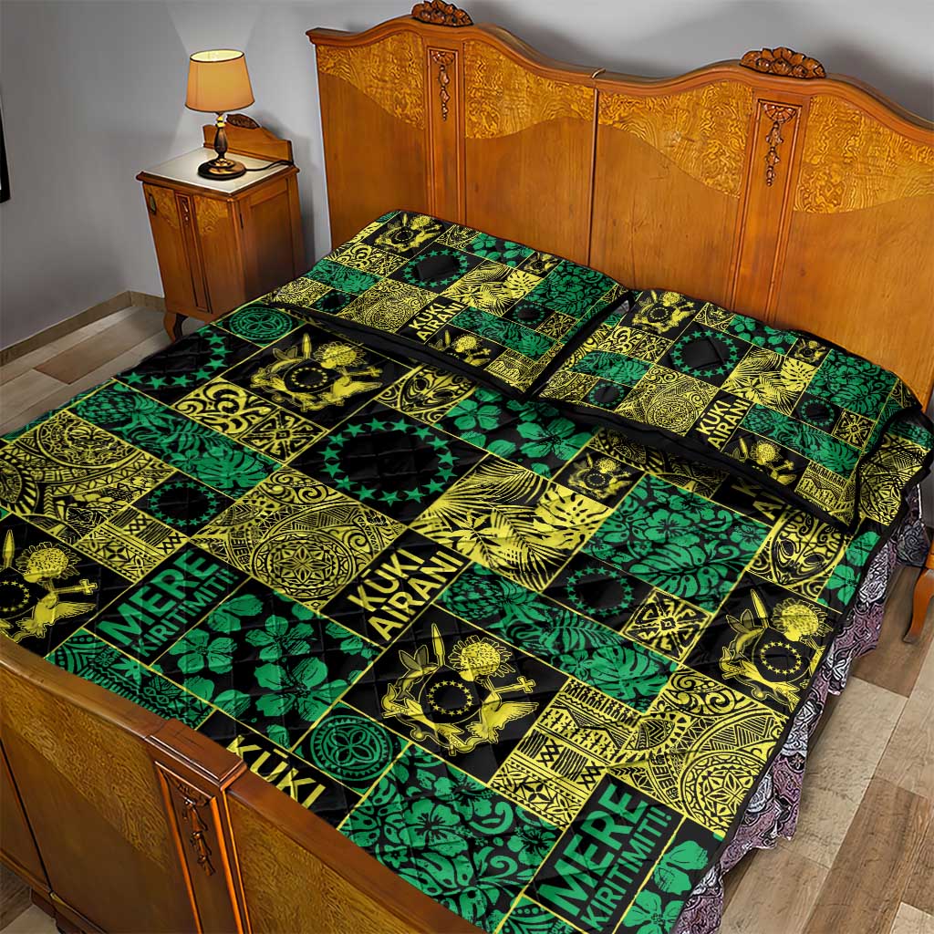 Cook Islands Mere Kiritimiti Quilt Bed Set Pacific Patchwork Xmas Vibes - Polynesian Pride