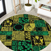 Cook Islands Mere Kiritimiti Round Carpet Pacific Patchwork Xmas Vibes - Polynesian Pride