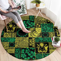 Cook Islands Mere Kiritimiti Round Carpet Pacific Patchwork Xmas Vibes - Polynesian Pride