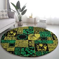 Cook Islands Mere Kiritimiti Round Carpet Pacific Patchwork Xmas Vibes - Polynesian Pride
