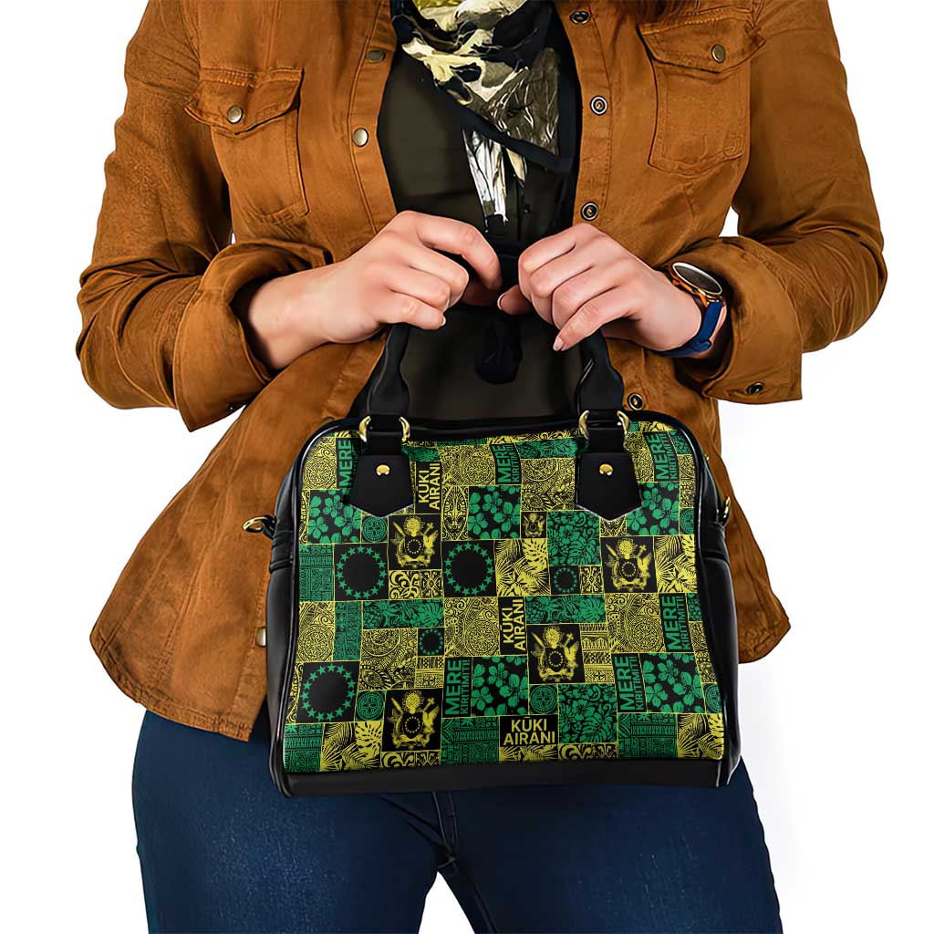 Cook Islands Mere Kiritimiti Shoulder Handbag Pacific Patchwork Xmas Vibes - Polynesian Pride