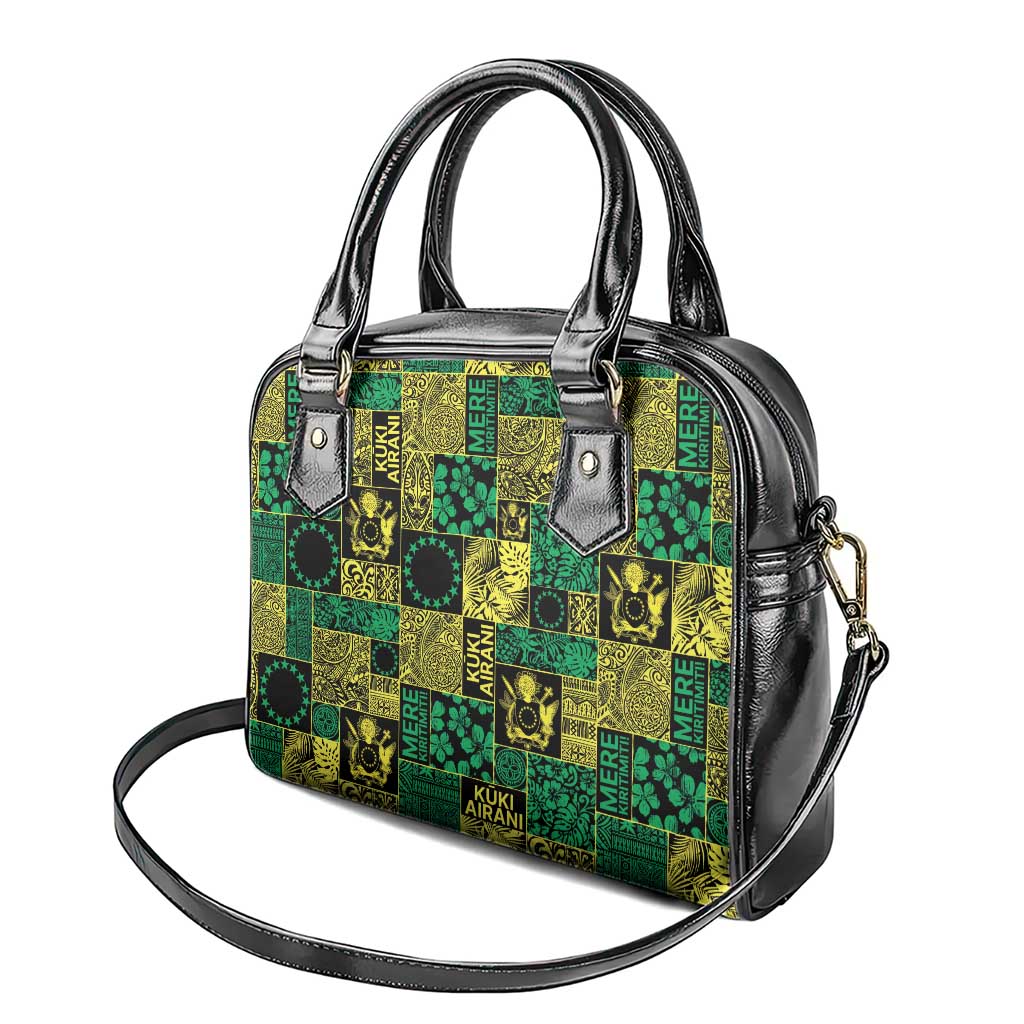 Cook Islands Mere Kiritimiti Shoulder Handbag Pacific Patchwork Xmas Vibes - Polynesian Pride