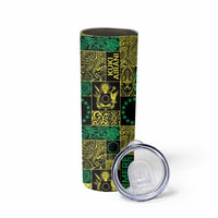 Cook Islands Mere Kiritimiti Skinny Tumbler Pacific Patchwork Xmas Vibes - Polynesian Pride