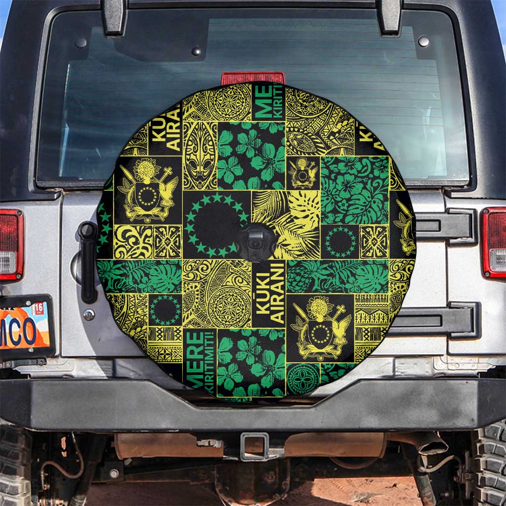 Cook Islands Mere Kiritimiti Spare Tire Cover Pacific Patchwork Xmas Vibes - Polynesian Pride