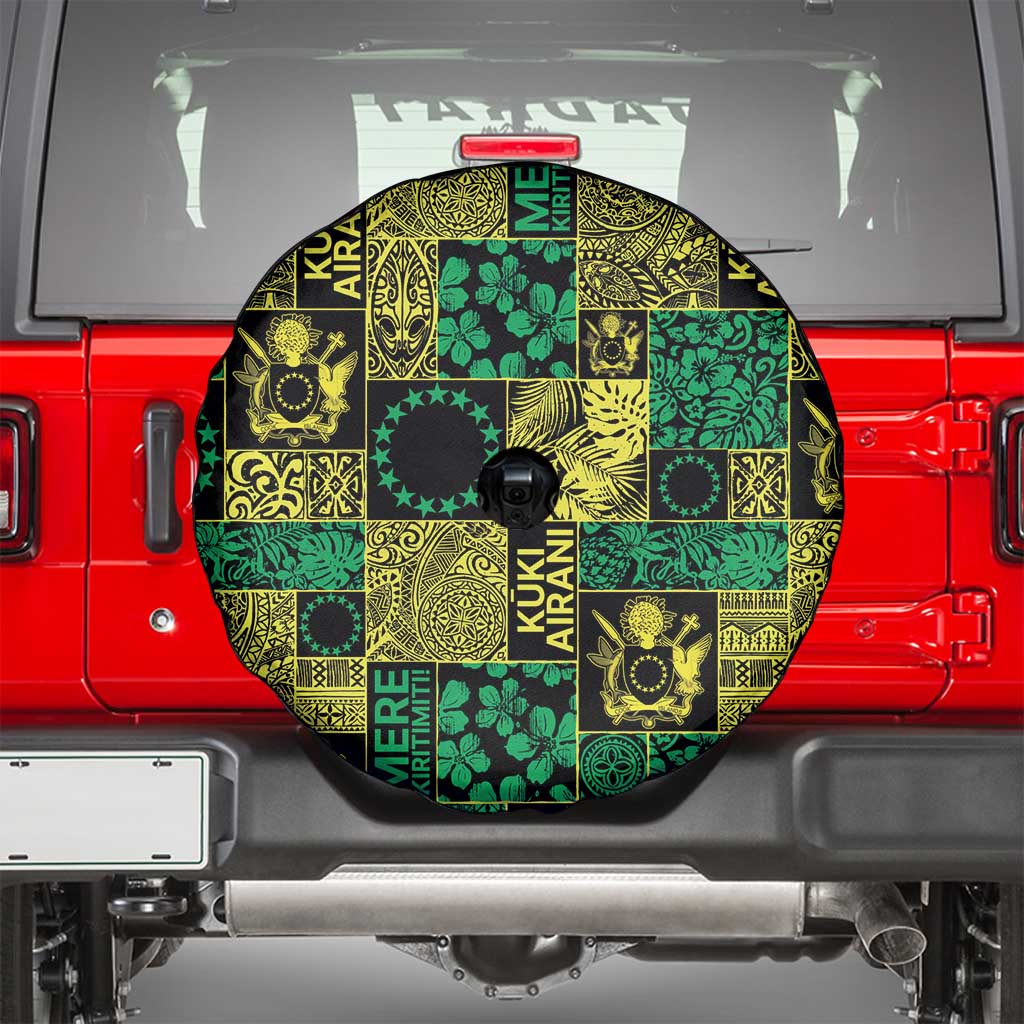Cook Islands Mere Kiritimiti Spare Tire Cover Pacific Patchwork Xmas Vibes - Polynesian Pride