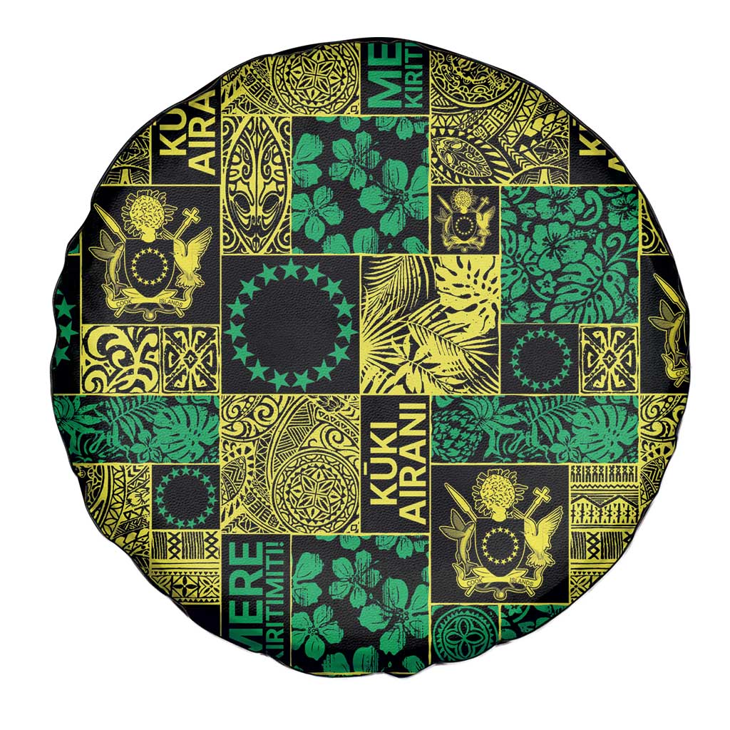 Cook Islands Mere Kiritimiti Spare Tire Cover Pacific Patchwork Xmas Vibes - Polynesian Pride
