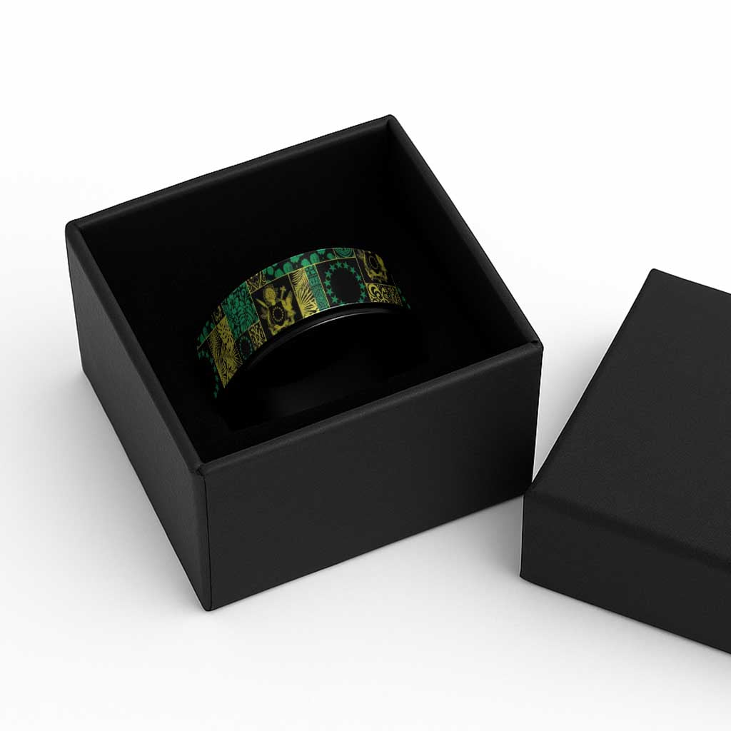 Cook Islands Mere Kiritimiti Spinner Ring Pacific Patchwork Xmas Vibes - Polynesian Pride