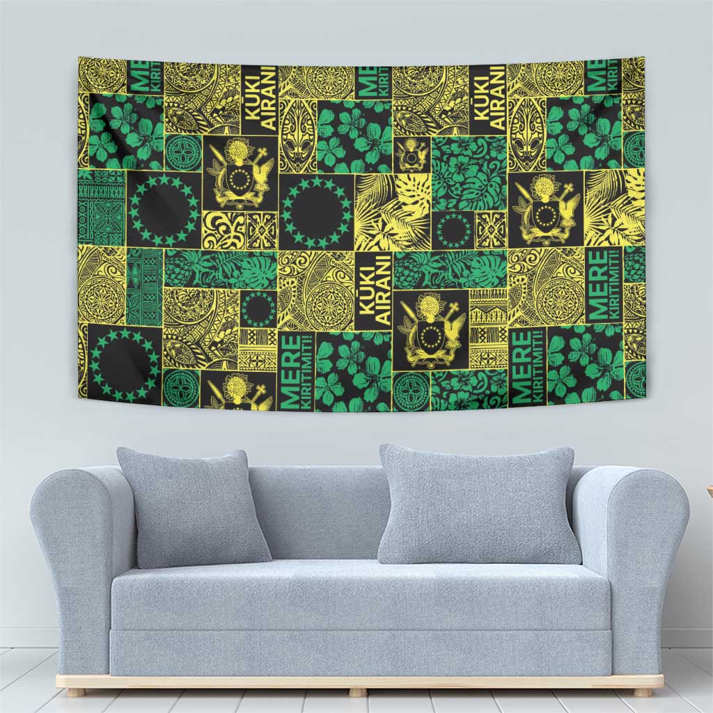 Cook Islands Mere Kiritimiti Tapestry Pacific Patchwork Xmas Vibes - Polynesian Pride