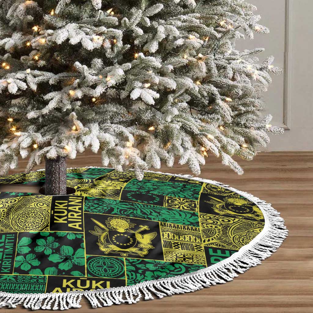 Cook Islands Mere Kiritimiti Tree Skirt Pacific Patchwork Xmas Vibes - Polynesian Pride
