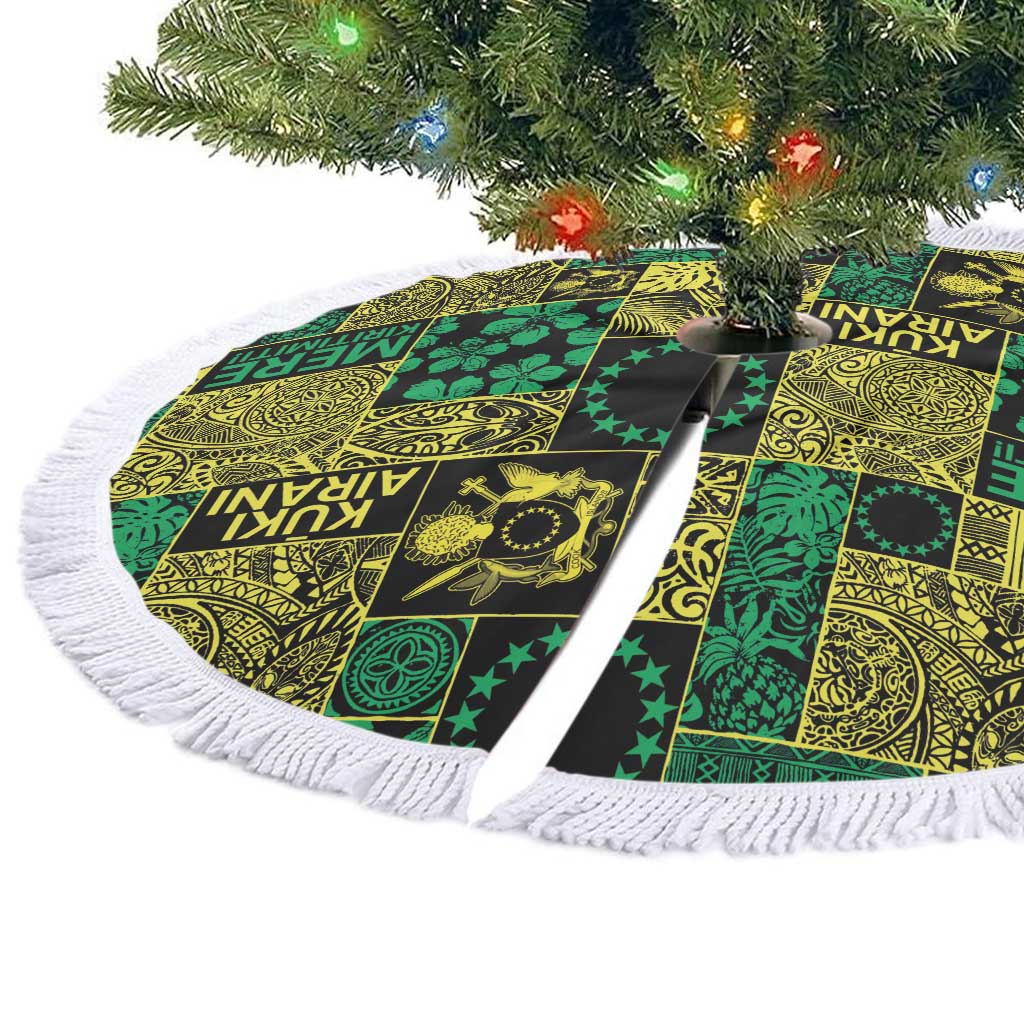 Cook Islands Mere Kiritimiti Tree Skirt Pacific Patchwork Xmas Vibes - Polynesian Pride