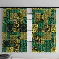 Cook Islands Mere Kiritimiti Window Curtain Pacific Patchwork Xmas Vibes - Polynesian Pride